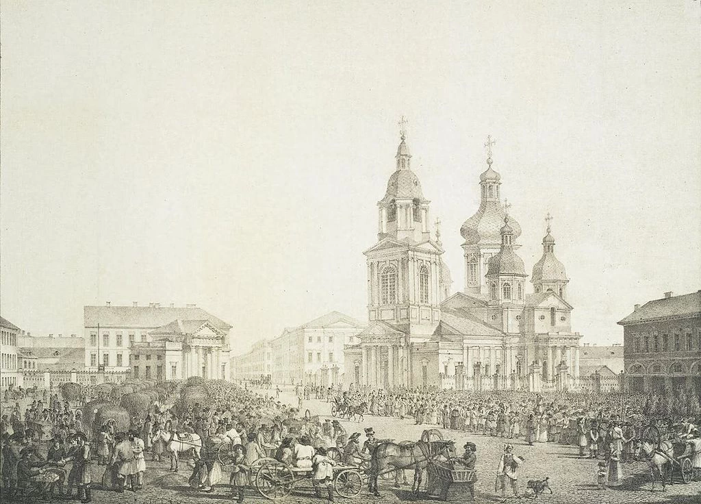 Piazza del Fieno - Litografia